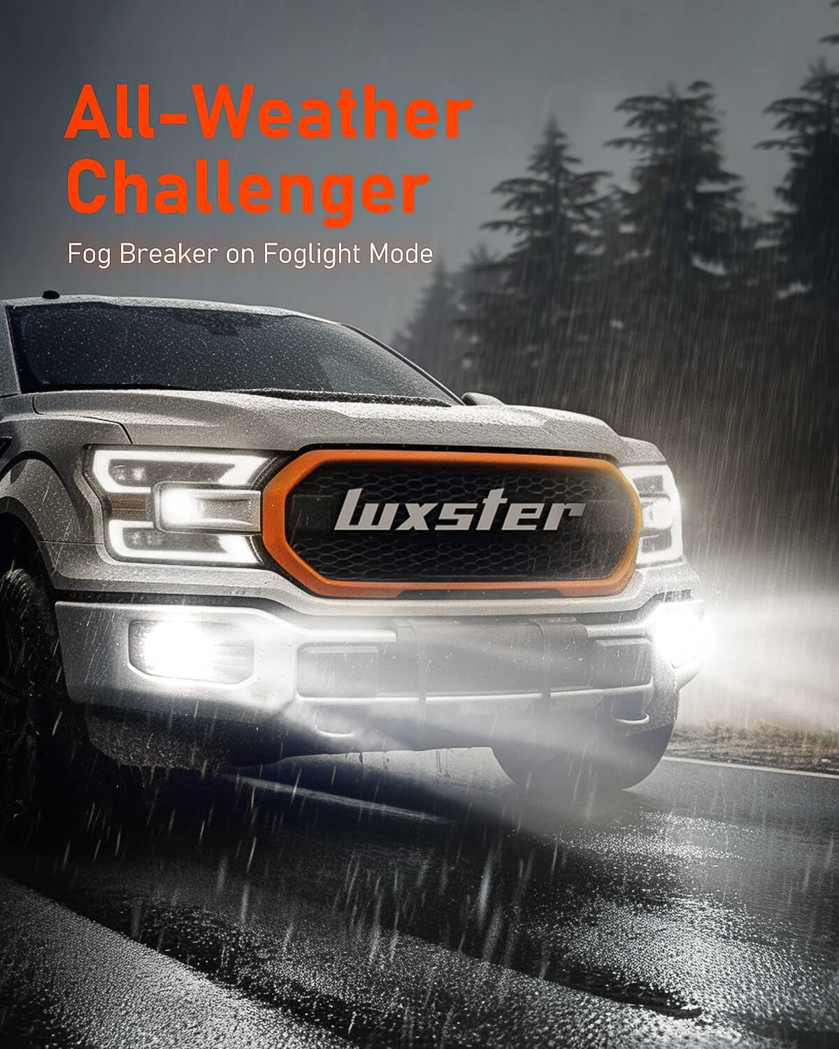 LUXSTER | Punisher 9006 HB4 LED Bulbs, 40000LM Ultra Bright, Triple Copper Pipes Cooling Tech(Unique), Plug-N-Play Installation, Foglight Bulbs, 6000K Pure White, IP68 Waterproof, Pack of 2