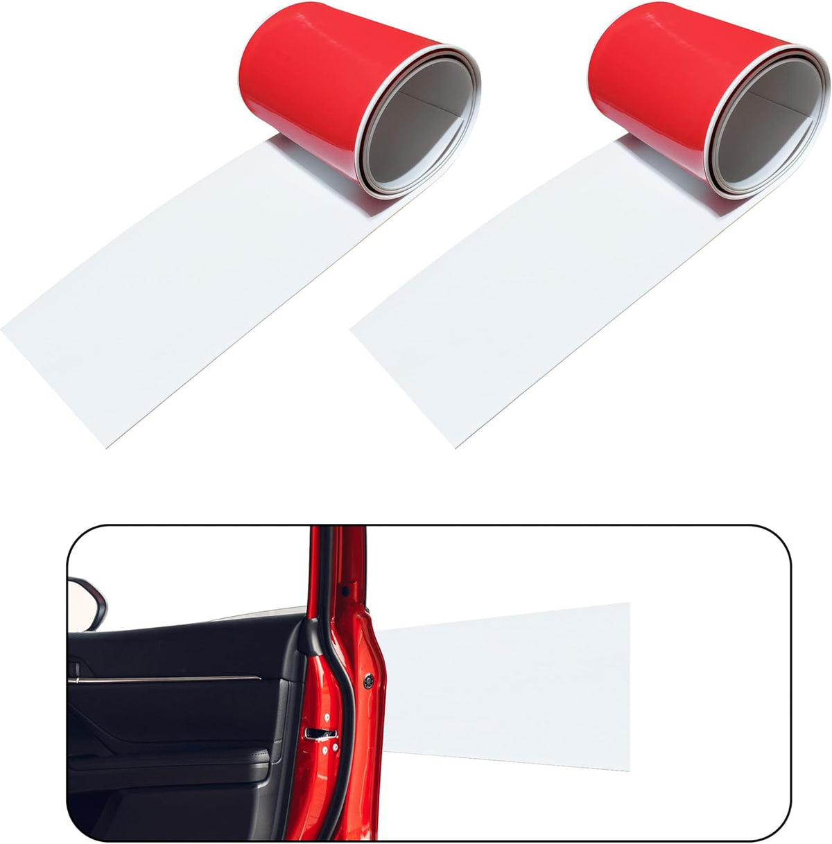 Rubber Bond Garage Wall Protectors - 6x48 Inches Strong Self-Adhesive Rubber Bumper Protectors for Garage Walls - Anti-Scratch and Waterproof Garage Wall Protector for Car Doors (White, 2 Pack)