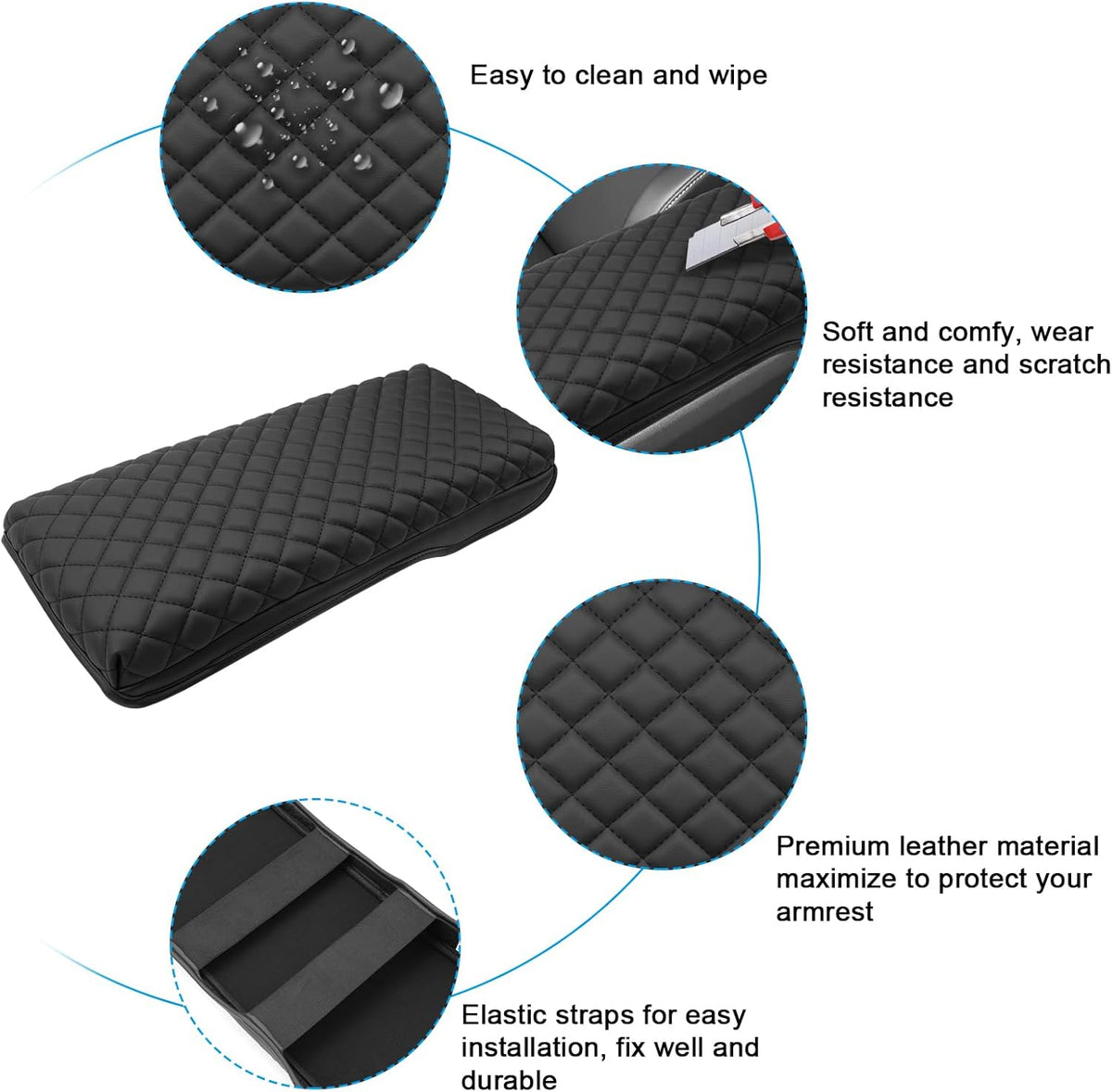 SXCY for 2025 Toyota Camry Armrest Cover for Toyota Camry 2025 Accessories 2025 Camry Center Console Cover 2024 Camry Middle Console Cover (25 Camry Armrest Pad(Rhombus Style))