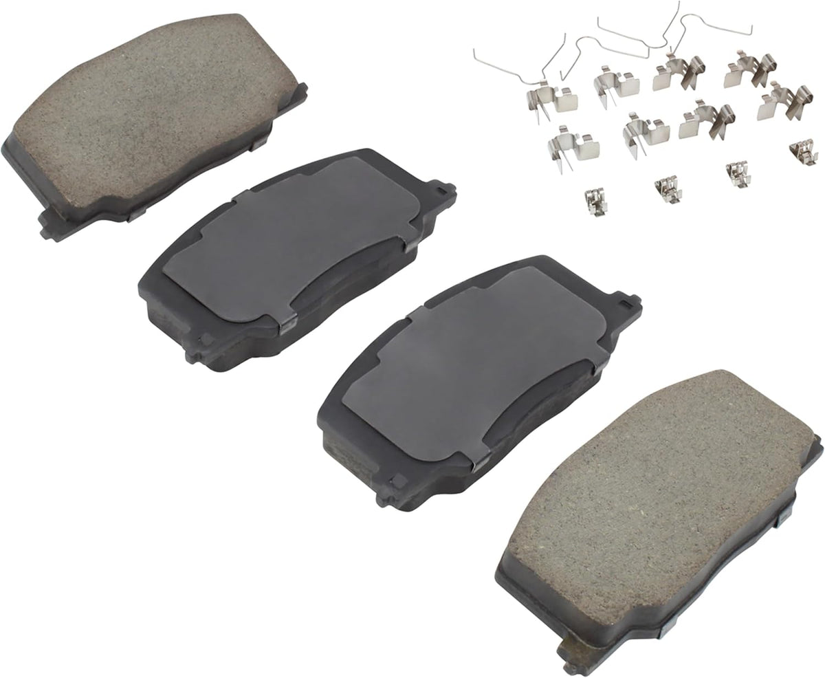 Premium Semi-Metallic Front Brake Pads (1001-0356M) Compatible with Lexus ES250 1990-1991, Toyota Camry 1987-1991, Toyota Celica 1988-1993