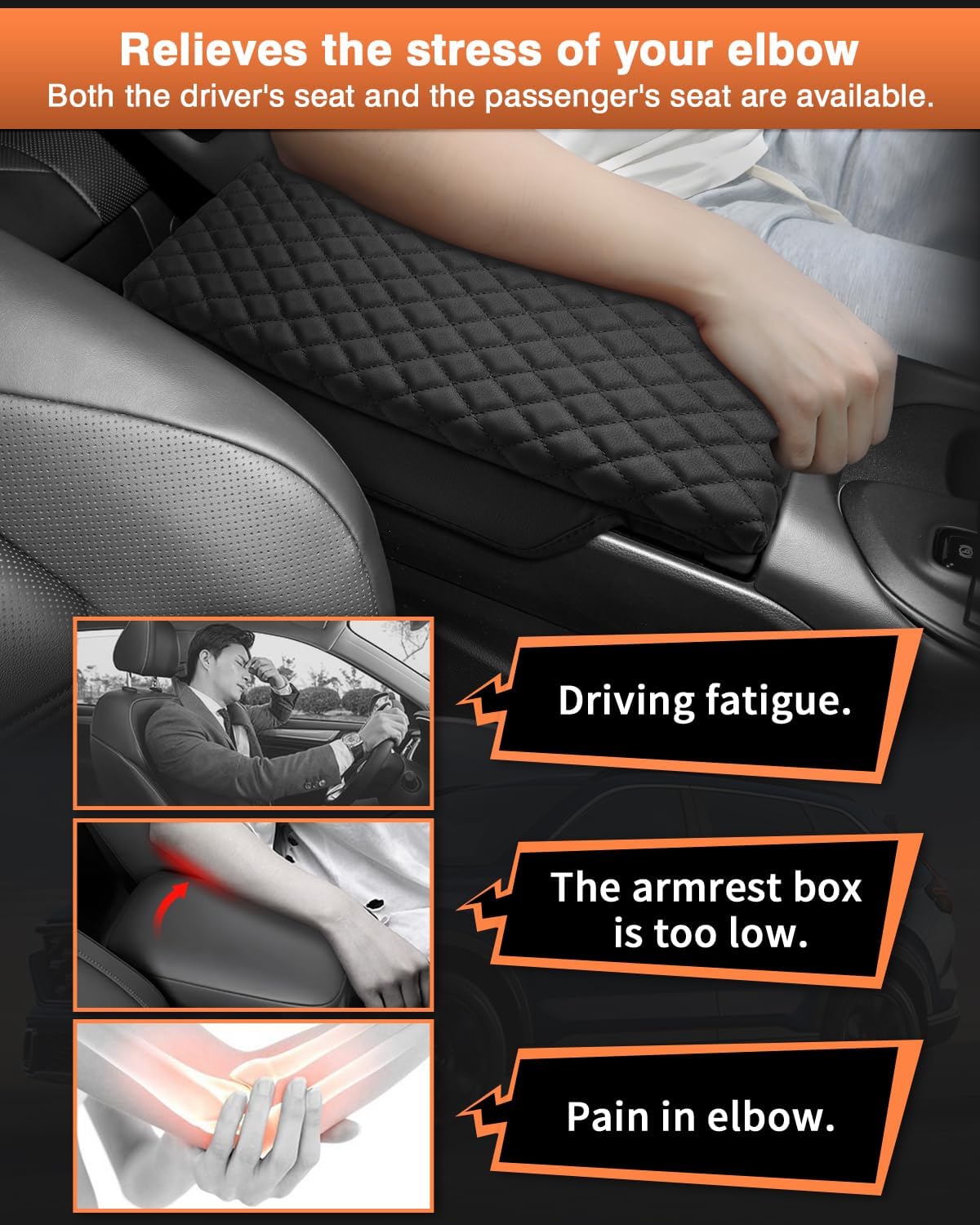 Shademax Toyota Crown Center Console Cover, Armrest Cover Cushion Pad for Toyota Crown 2023 2024 2025 2026 Accessories, PU Leather Middle Consle Lid Armrest Seat Box Cover Protector Anti-Scratch Black
