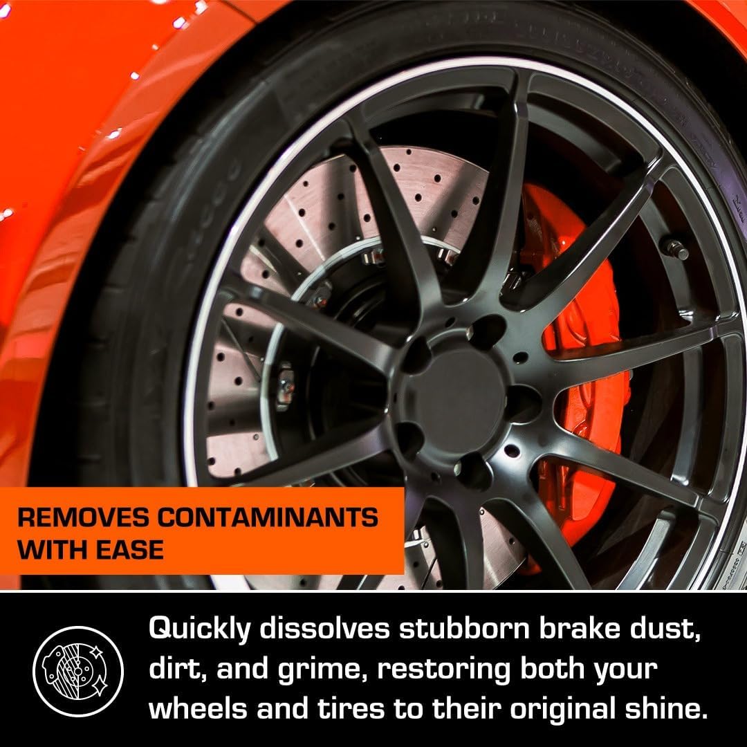 Ethos Handcrafted Car Care Total Wheel & Tire Cleaner - Professional All-In-One Solution for Sparkling Wheels & Tires | Dissolves Brake Dust, Dirt, and Grime | Safe for All Factory Finishes
