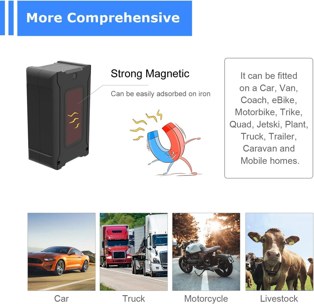 GPS Tracker for Vehicles, 6000Mah Battery Life Up to 90 Days, Waterproof, Magnetic 4G LTE, Unlimited Range, Subscription Required, Multiple Alarms, Hidden Tracker