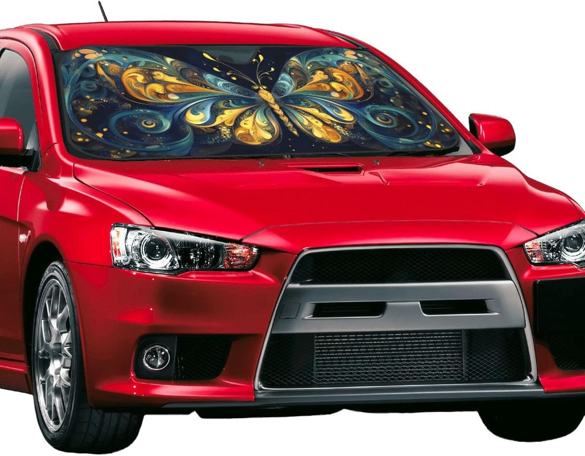 Beautiful Butterfly Car Sun Shade Windshield Sunshade Foldable Front Window Shield Cover for Truck SUV