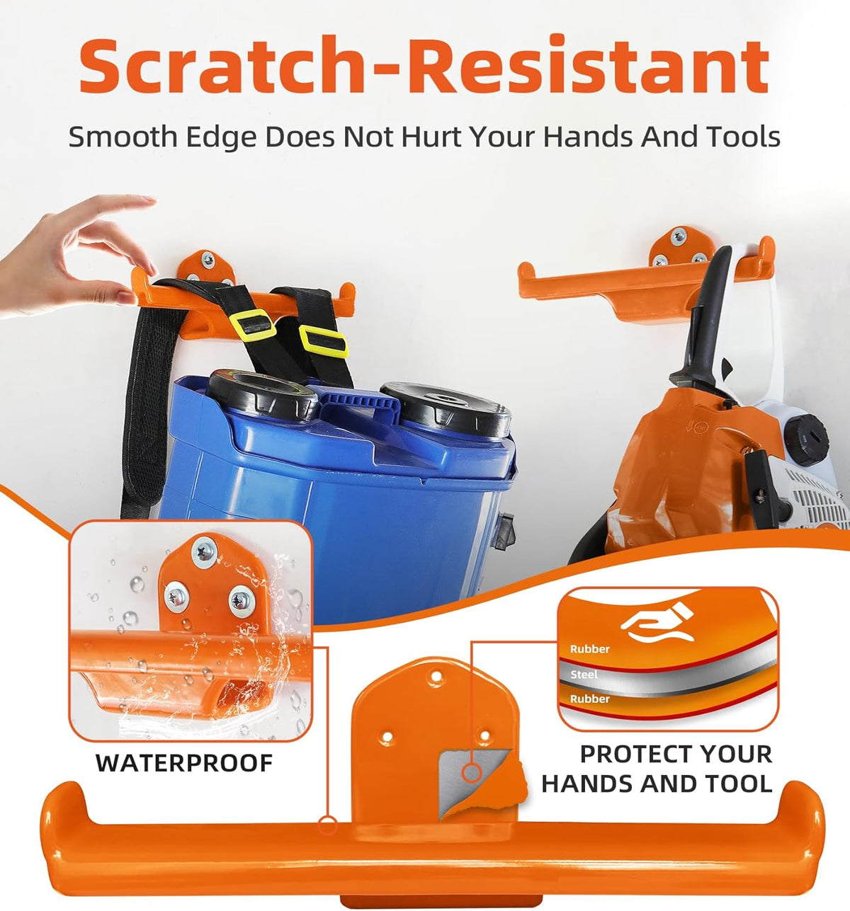 Backpack Leaf Blower Hanger, 1 Pack Backpack Sprayer Wall Mount, Heary Duty Chainsaw Wall Mount Stand Accessories Garage Organization Storage