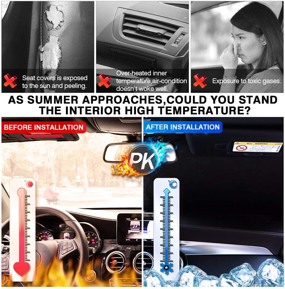 KUST Windshield Sun Shade for Kia Forte Accessories 2019-2024 Window Sunshade Sun Visor Protector Foldable Blocks UV Rays Keep Your Car Cooler