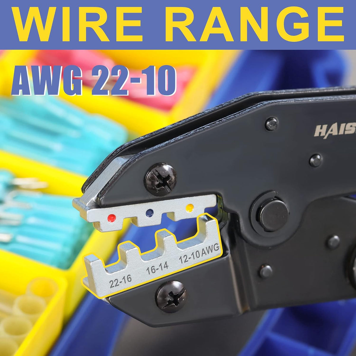 haisstronica Crimping Die for Heat Shrink Connectors,22-10 AWG