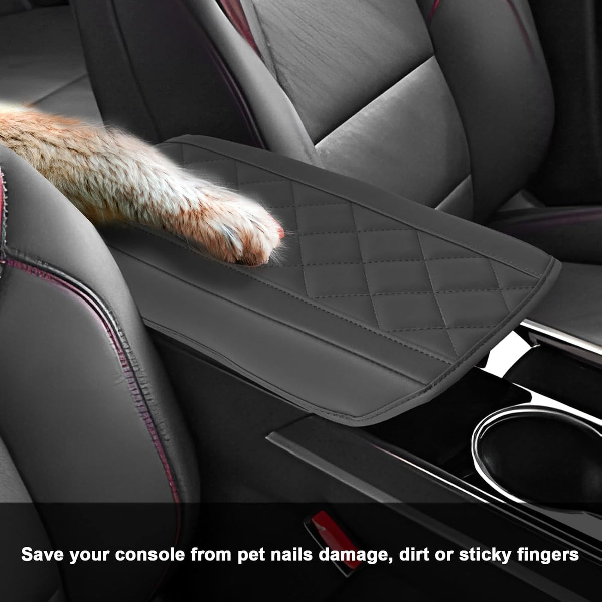 SXCY for 2025 Chevy Equinox Accessories Armrest Cover for Equinox 2025 Accessories 2025 Equinox Center Console Cover 2025 Equinox Middle Console Cover (Thin Cover Rhombus Style)