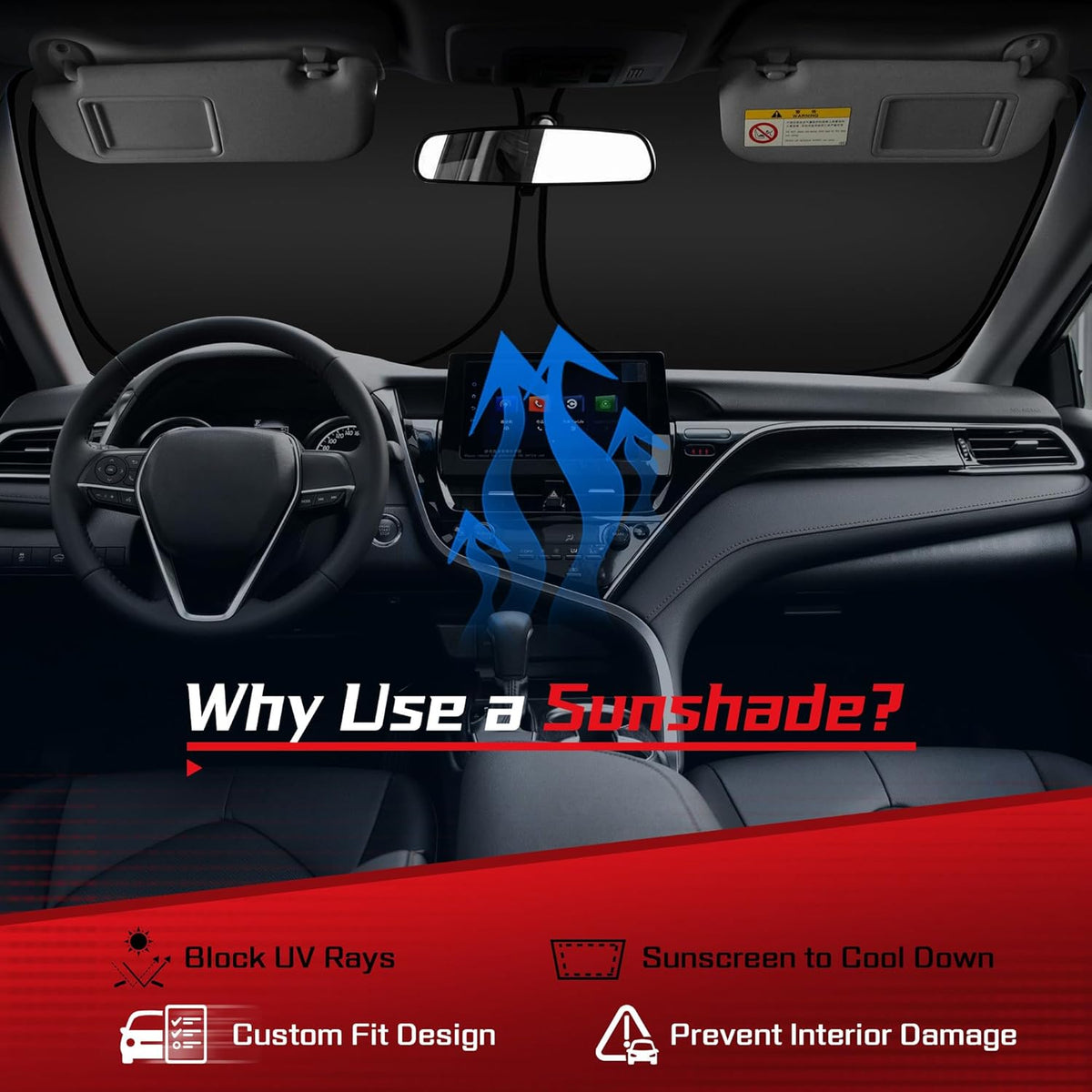 ARISMOTOR Windshield Sun Shade for NIS-san Ariya EV 2023-2025, Custom Fit Foldable Front Window Sunshade Sun Visor Protector, Block UV Rays Keep Your Car Cooler
