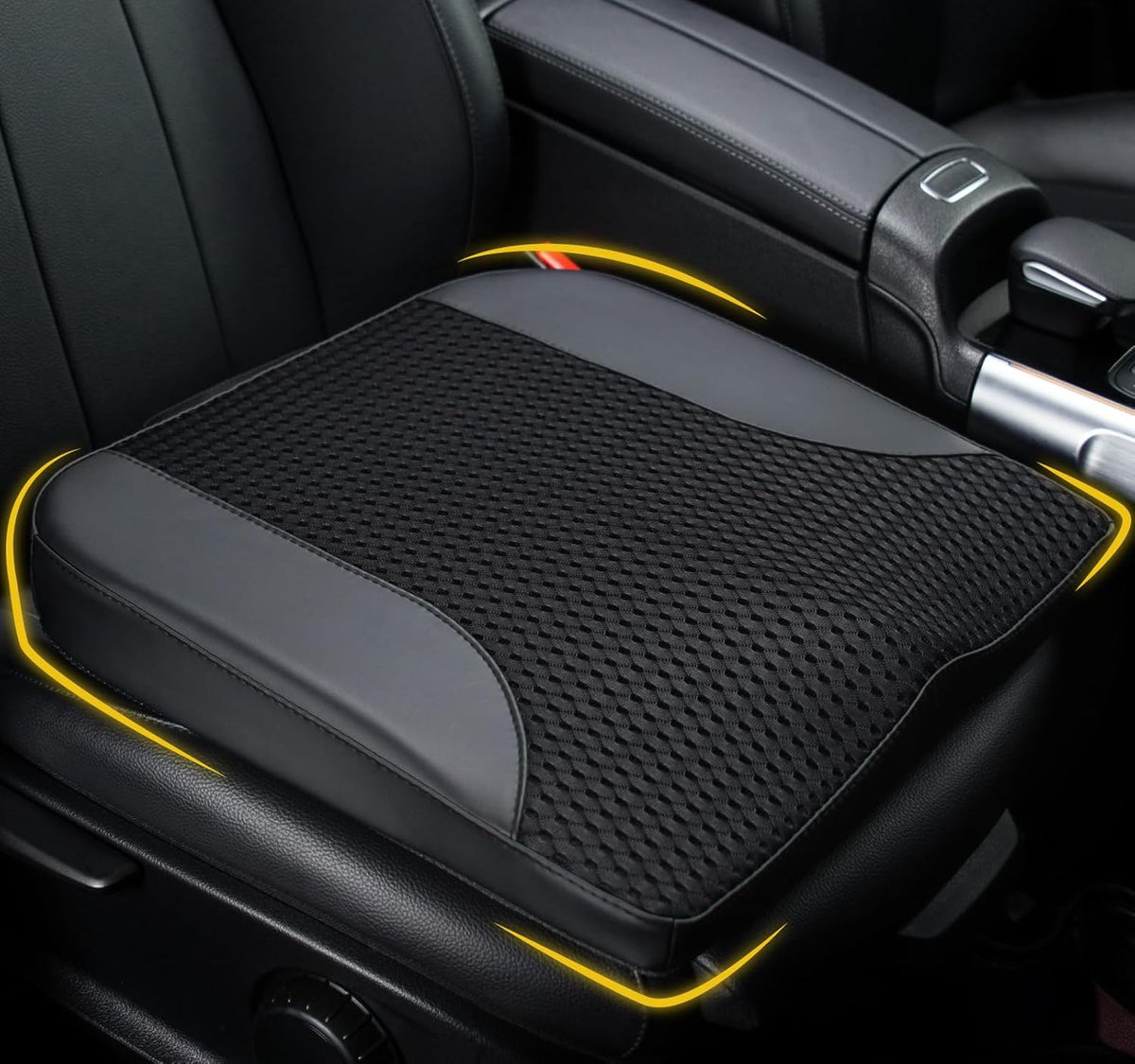 Car Seat Cushion, Comfortable Memory Foam Seat Pillow for Driving, Sciatica-Back Pain Relief, Cushion for Car-Truck, Office, Wheelchair - Black
