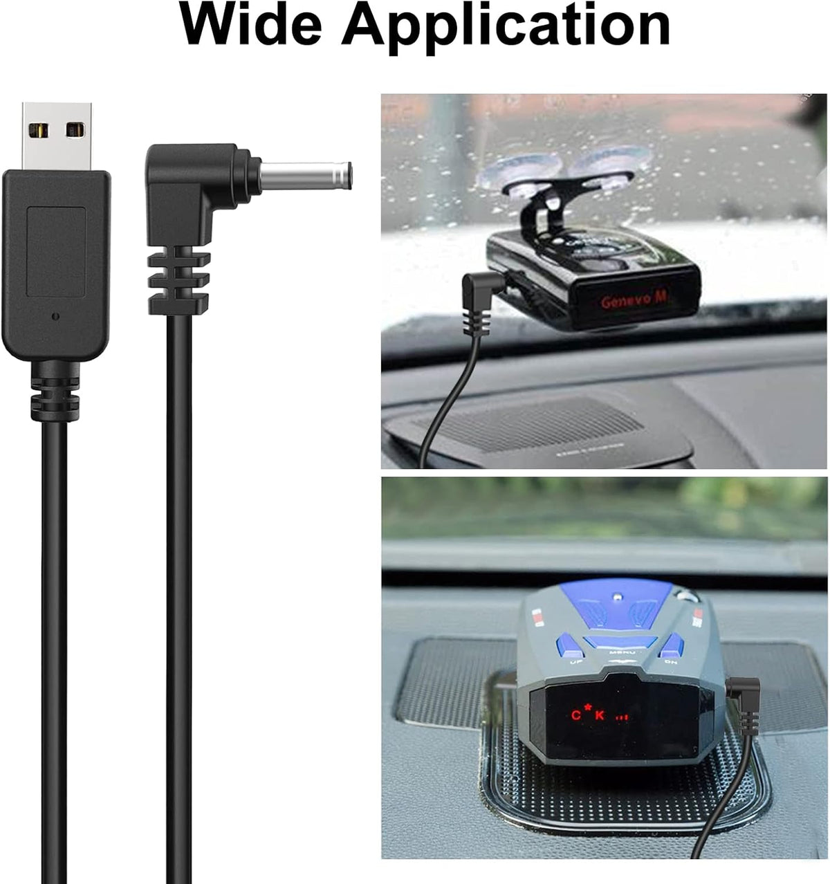 Radar Detector Cable, USB to DC3.5 Plug Cable,for Cobra Whistler Escort Valentine One Uniden Beltronics Radar Detector,Replacement Power Cable for Radar Detectors (DC3.5-3.3ft)