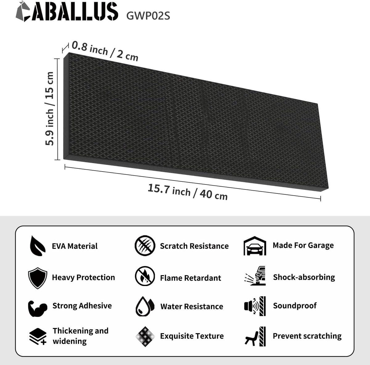 GWP02S Garage Wall Protector Car Door Protectors, Garage Accessories, Parking Stopper for Garage, Tool-Free, Designed in Germany (2-Pack Black)