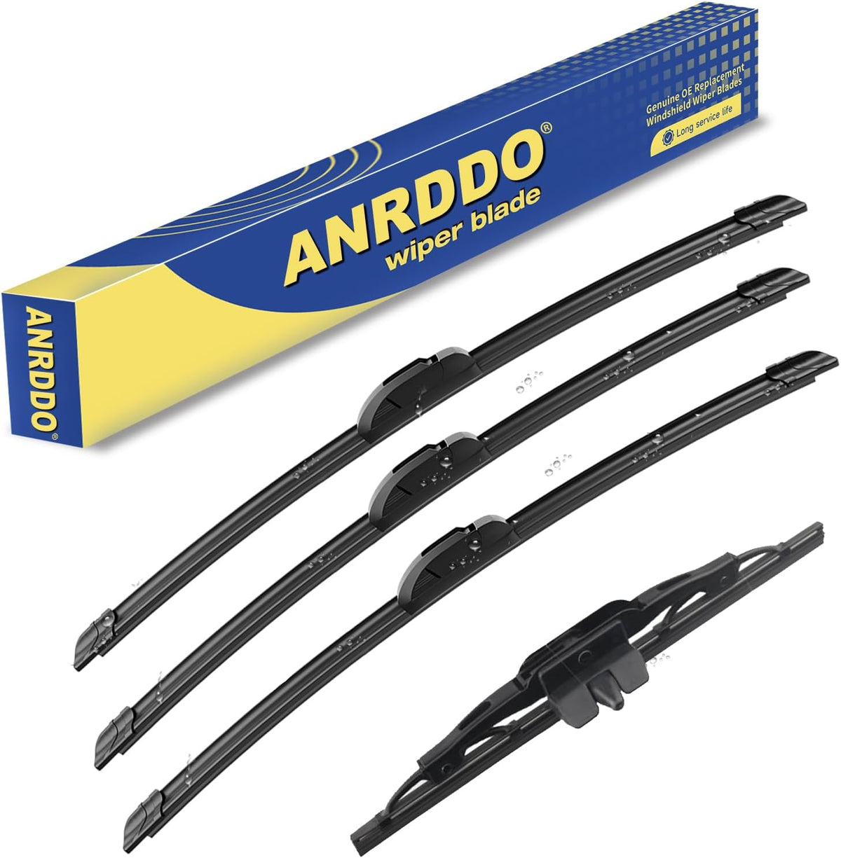 3 Wipers Factory Replacement For 2007-2014 Toyota FJ Cruiser Original Equipment Replacement Windshield Wiper Blades Set 16"+14"+14"+10" (Set of 4)