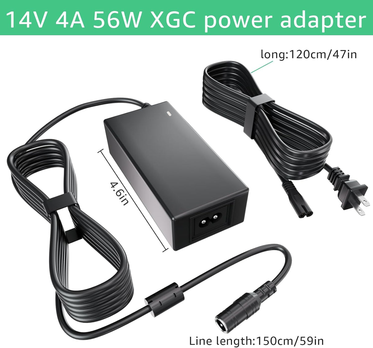 14V4A 56W Power Adapter Compatible with NOCO GB70 GB150 GB250+ GB251+ GB500 GB500+ Genius Boost Ultra Safe Lithium Jump Starter Battery XGC4 XGC Output Power Supply 56-Watt NOCO Boost Charger