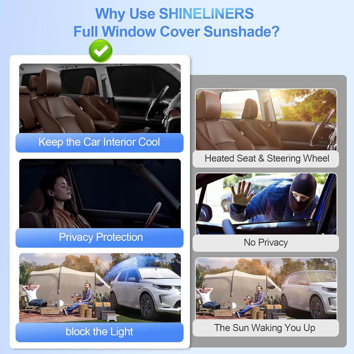 8pcs Car Window Shades for Hyundai Tucson 2016-2021 (Not 2022 Tucson) Accessories,Windshield Side Rear Full Sunshade,Sun Visor UV Blocking, Privacy Protection and Blackout for Camping Outdoor