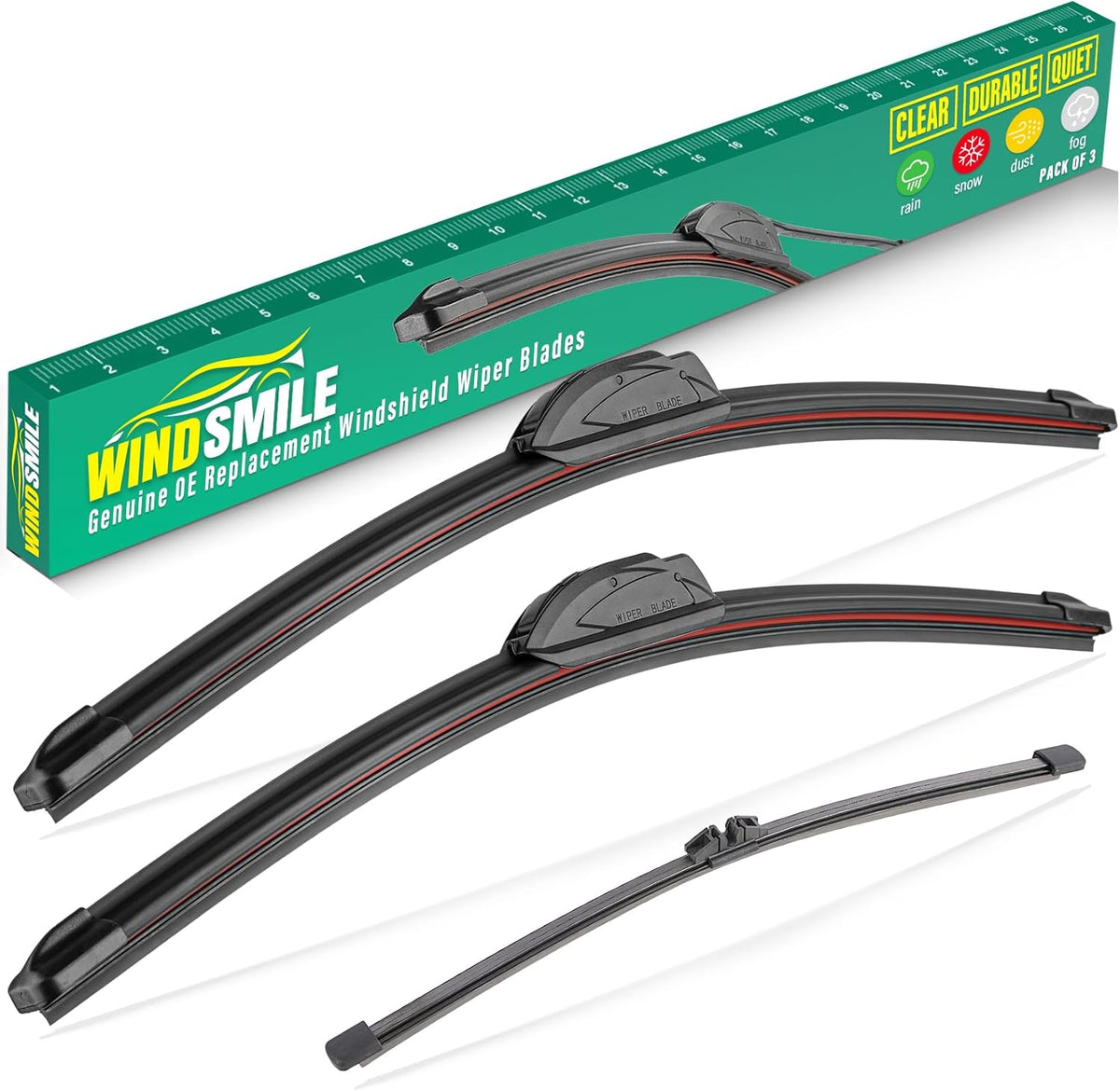 22" 22" 11" Windshield Wiper Blades Replacement for Ford Expedition 2018 2019 2020 2021 2022 2023 Premium All Weather Front Rear Wipers Set - OEM Quality (Pack of 3)