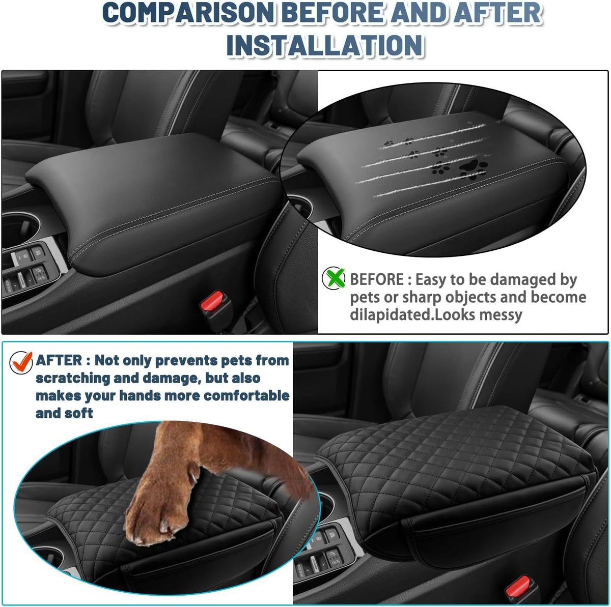 2026 Passport Armrest Cover for Honda Passport 2026 Accessories Thicken Soft & Comfy Center Console Cover Compatible with 2024-2026 Honda Passport TrailSport/RTL/TrailSport Elite & 2023-2025 Pilot