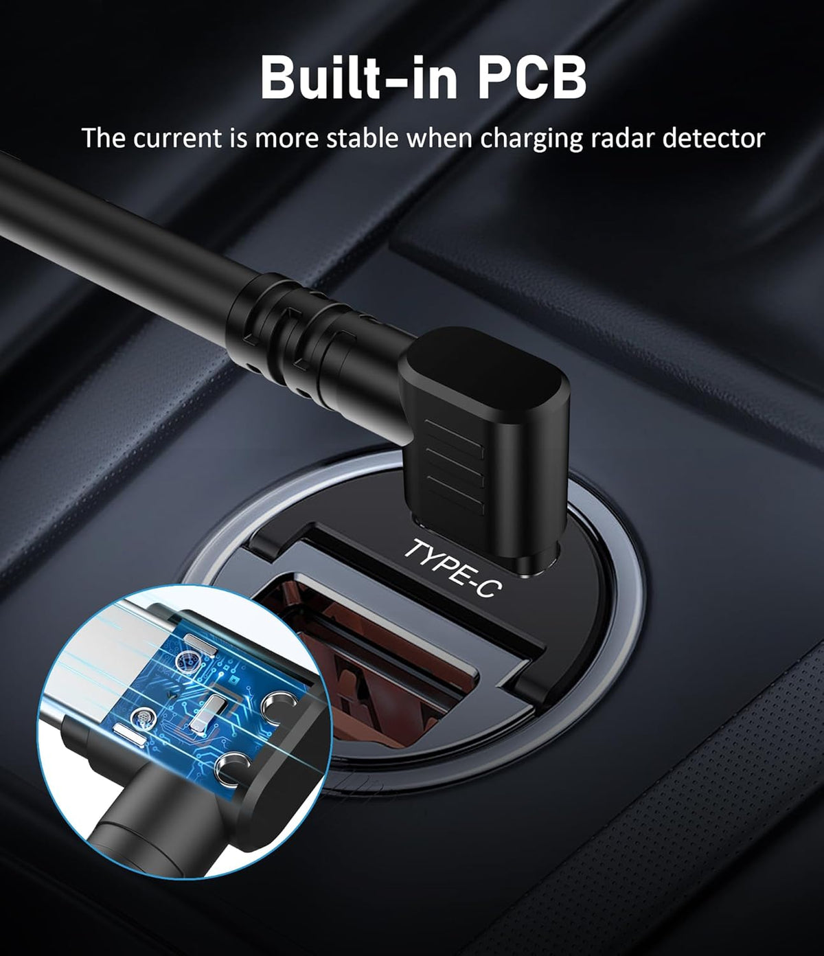 PD3.0 Radar Detector Cable, with Type-C to RJ11 Plug ,Replacement Radar Detectors Power Cable,for Escort Passport 9500i MAX360 Uniden R1 R3 DFR8 DFR9 Radenso XP Beltronics STI Radar Detector and more
