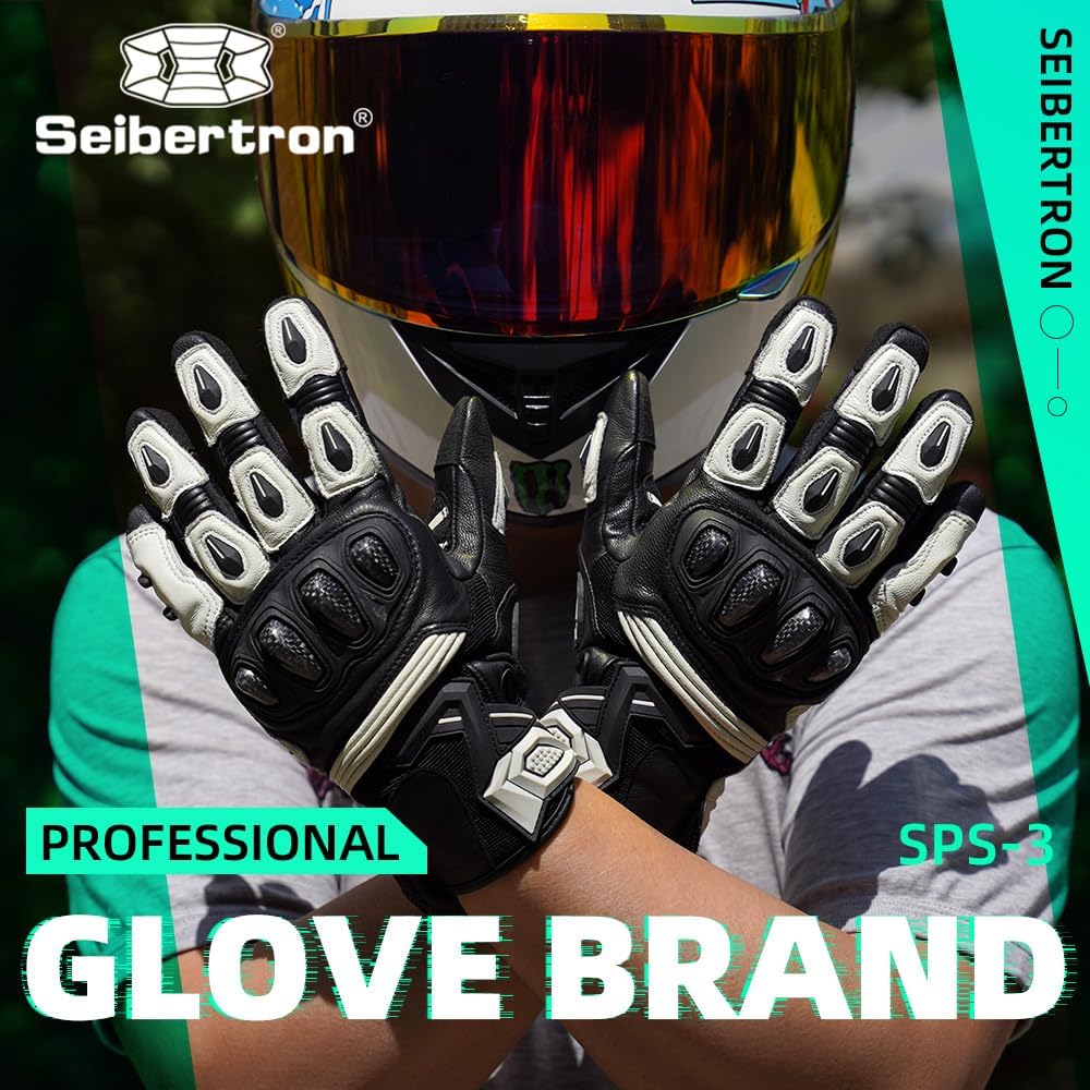 Seibertron SPS Series Touchscreen Motorcycle Motocross BMX ATV MTB Bicycle Cycling Full or Half Finger Gloves Adult and Youth