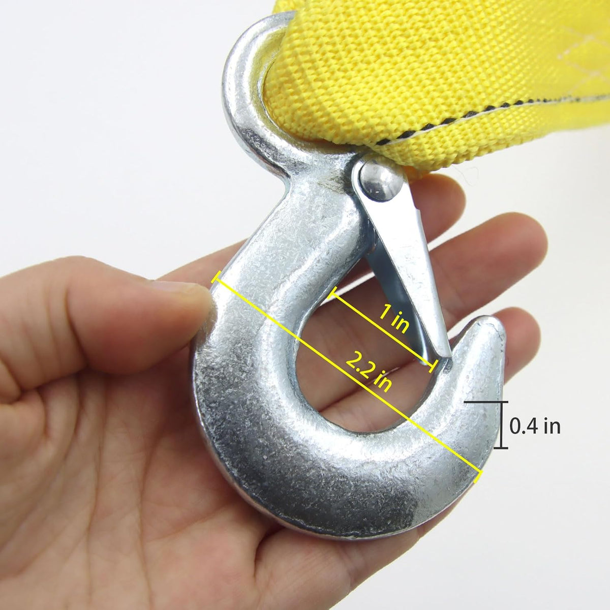 Heavy Duty Tow Strap with Safety Hooks | 2” x 16.4’ | 13200 LB Capacity, Tow Rope Yellow Shackle for Vehicle Recovery, Hauling, Stump Removal & Much More,Best Towing Accessory for Car