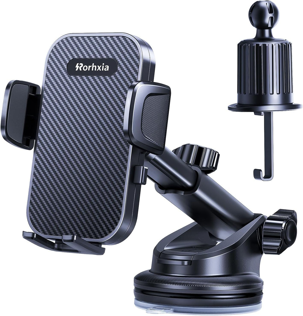 [2025 Most Stable FlexGrip™ Suction] 3-in-1 Car Phone Holder, Cell Phone Car Mount Fit for Vent/Dashboard/Windshield, All Phones, iPhone, Samsung and More