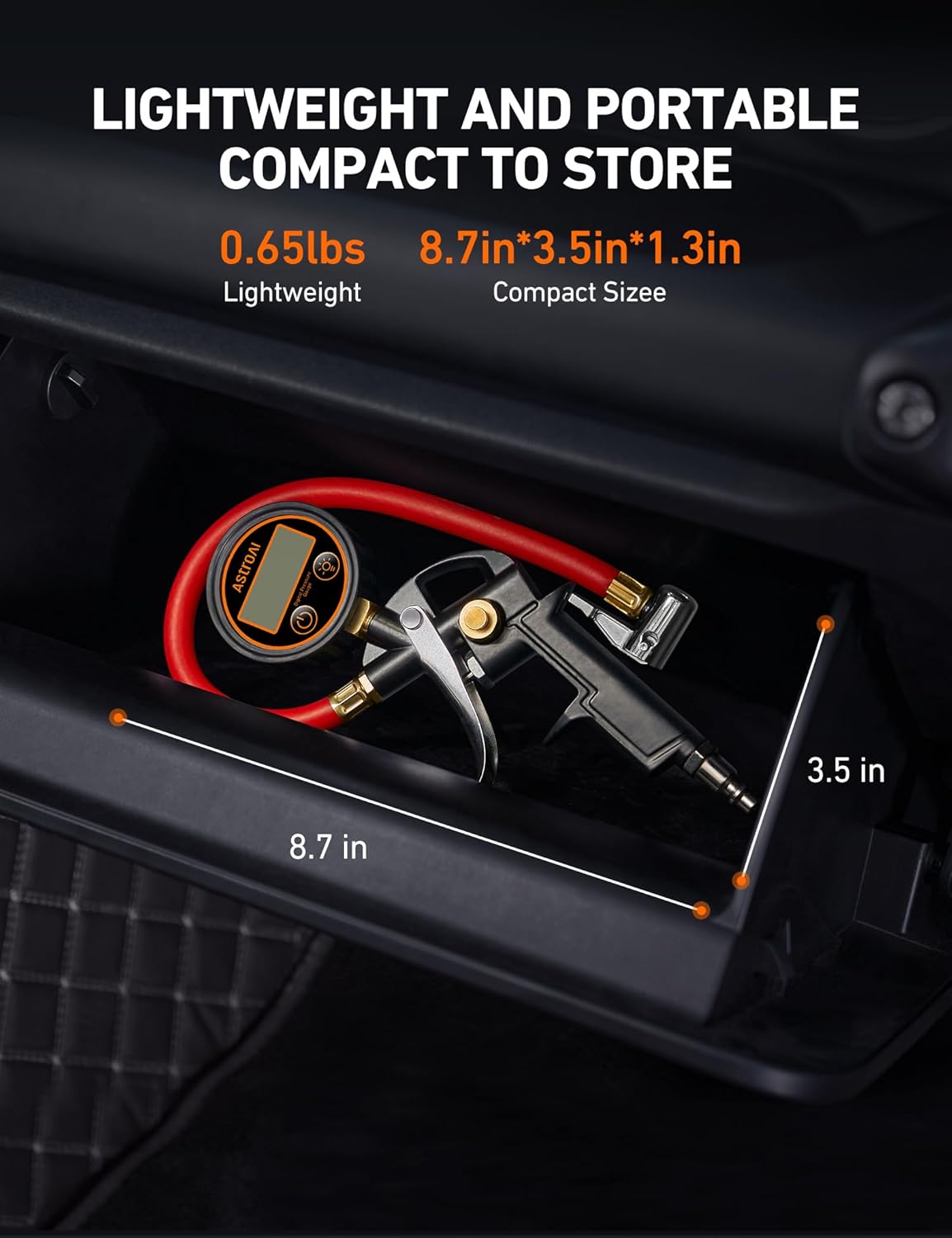 AstroAI T1 Digital Tire Pressure Gauge with Inflator, 3-250 PSI Air Chuck with Pressure Gauge, Heavy Duty with Quick Connect Coupler, Calibrated to ANSI B40.7 Grade 2A