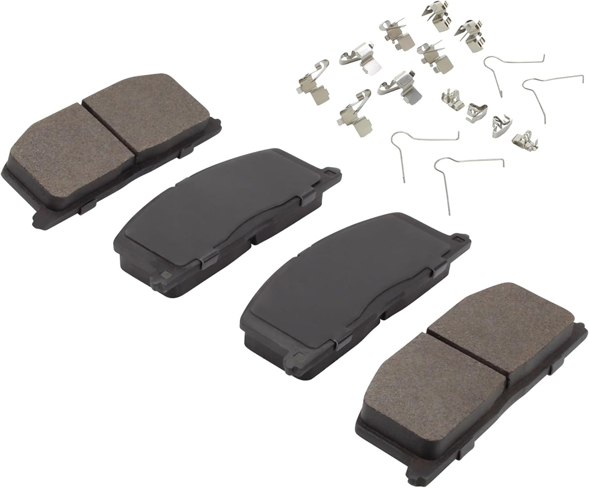 Premium Semi-Metallic Front Brake Pads (1001-0242M) Compatible with 1983-1998 Chevrolet/Geo/Toyota (Camry/Celica/Corolla/MR2/Nova/Paseo/Prizm/Tercel)