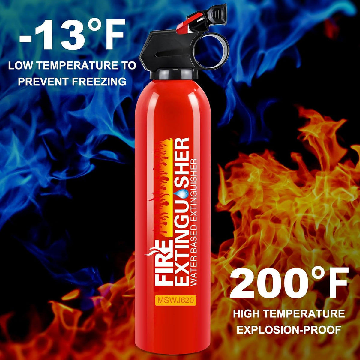 6 Pack Fire Extinguisher for Home with Mount - Upgraded 8-in-1 Portable Fire Extinguisher for Car Vehicle Boat House Kitchen, Water-Based Fire Extinguisher for A, B, C, K Fires