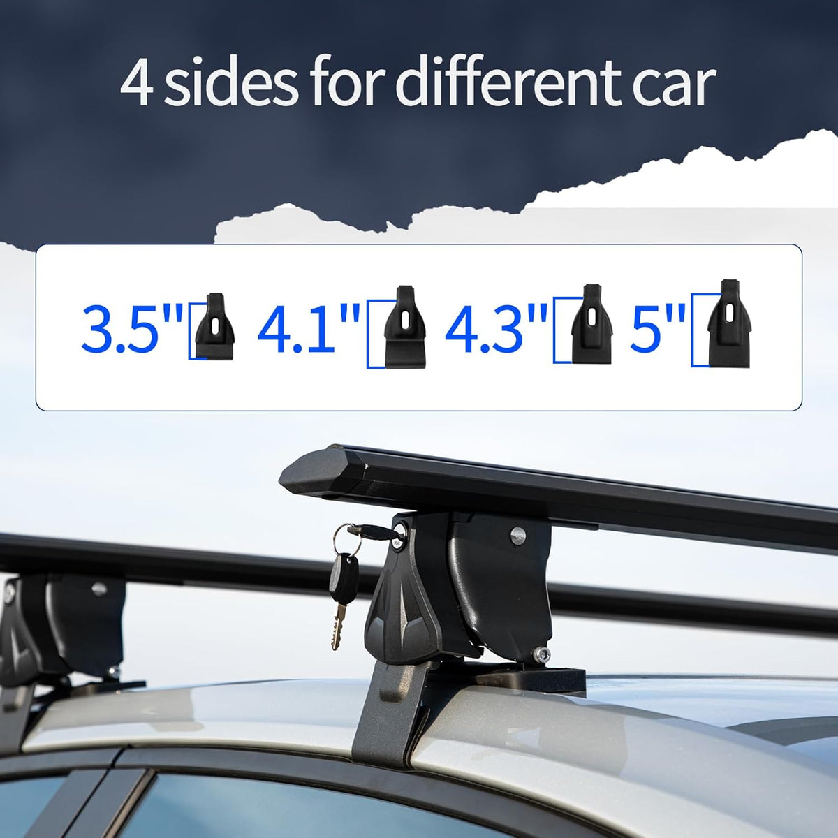 51" Roof Rack Cross Bars,Adjustable Universal Roof Rack,Aluminum Locking Crossbars Fit for Car SUV Without Any Types of Side Rails