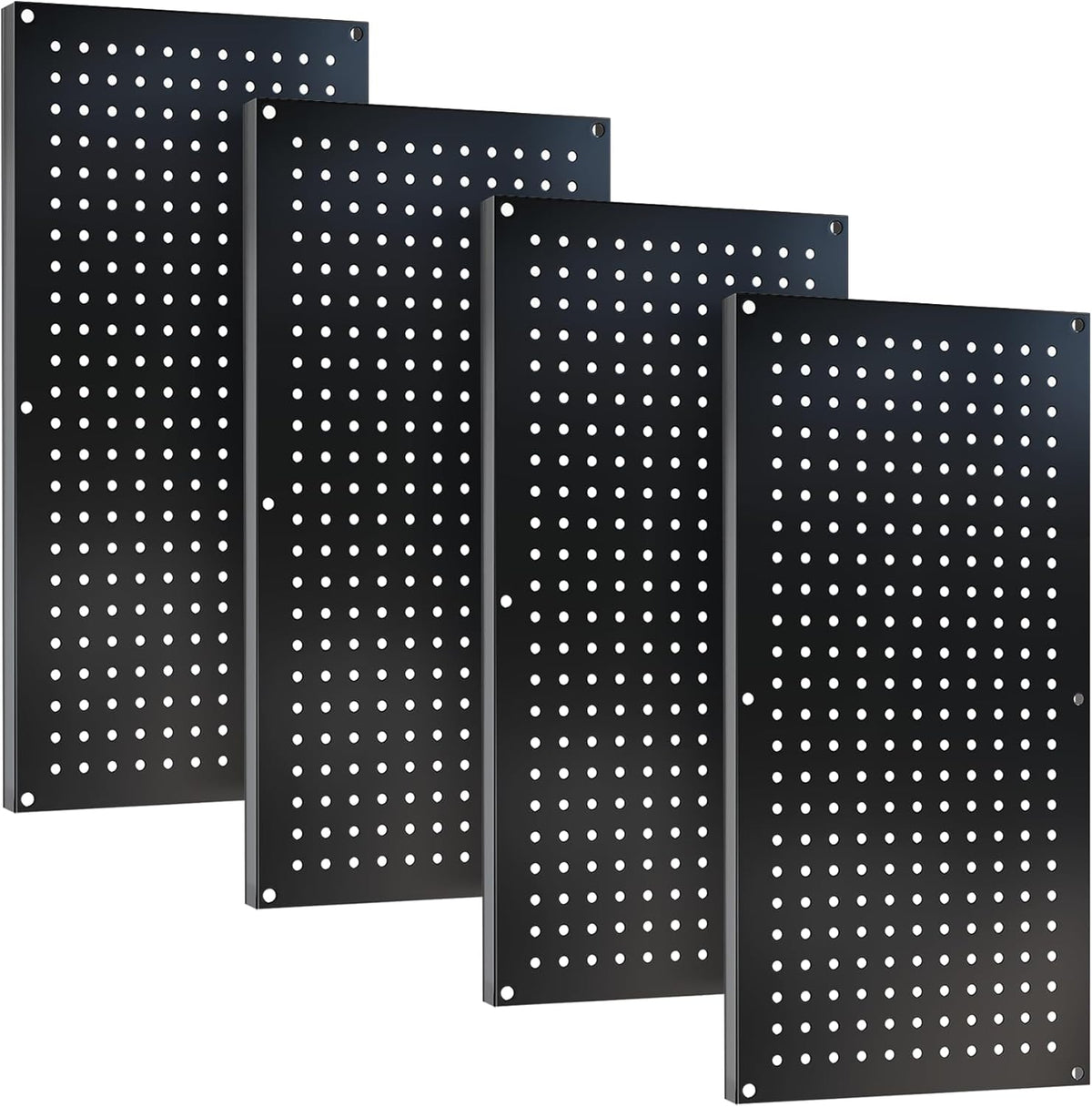 Metal Pegboard Storage System, Garage Wall Organizer, Tool Storage Panels for Workbench (Black, 31.5"x15.75"-4PCS)