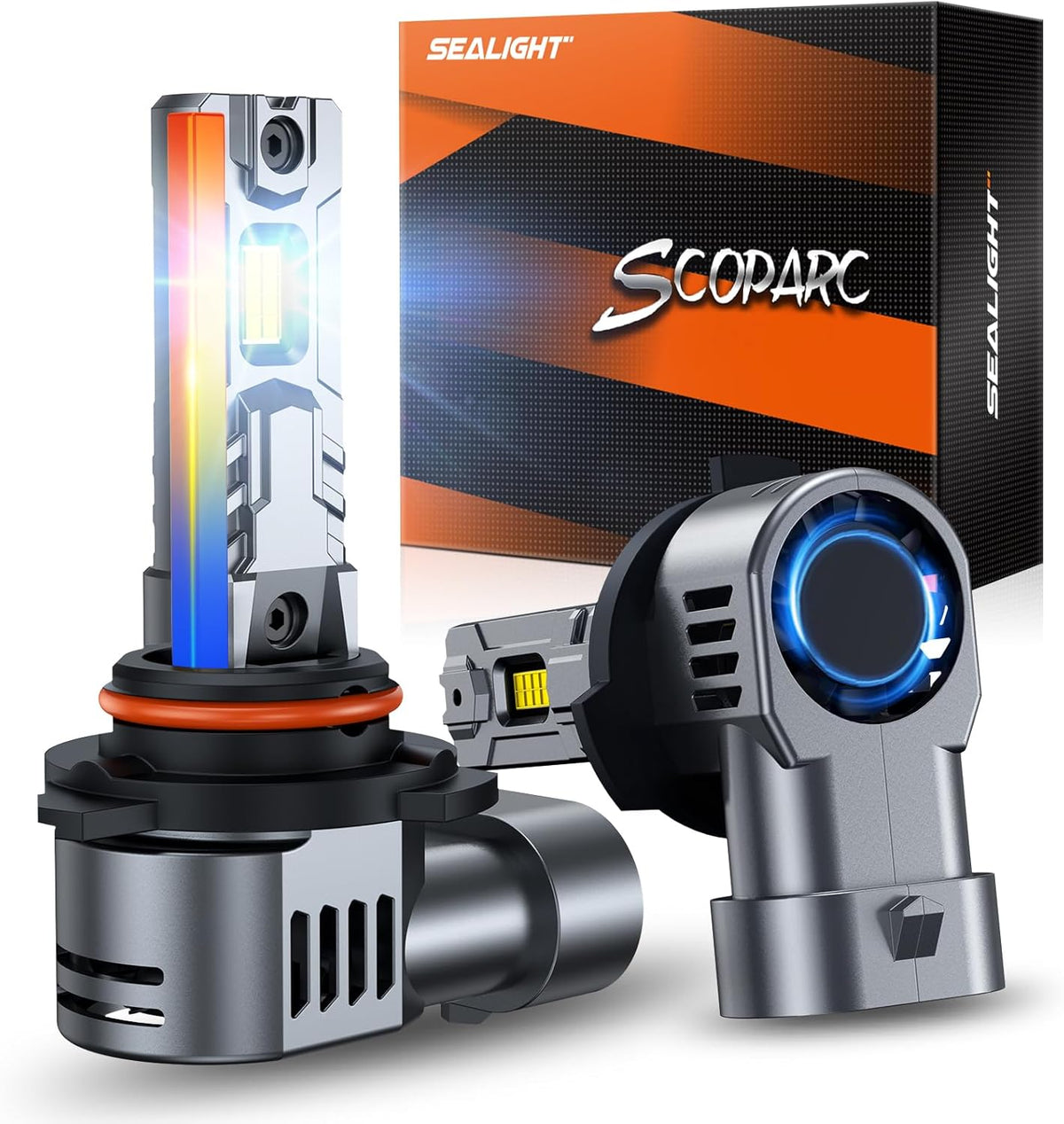 SEALIGHT 9006 Fog Bulbs, 10X Ultra-Bright 50,000LM HB4 1:1 Mini Size with 14000RPM Cooling Fan, Plug-N-Play, Pack of 2