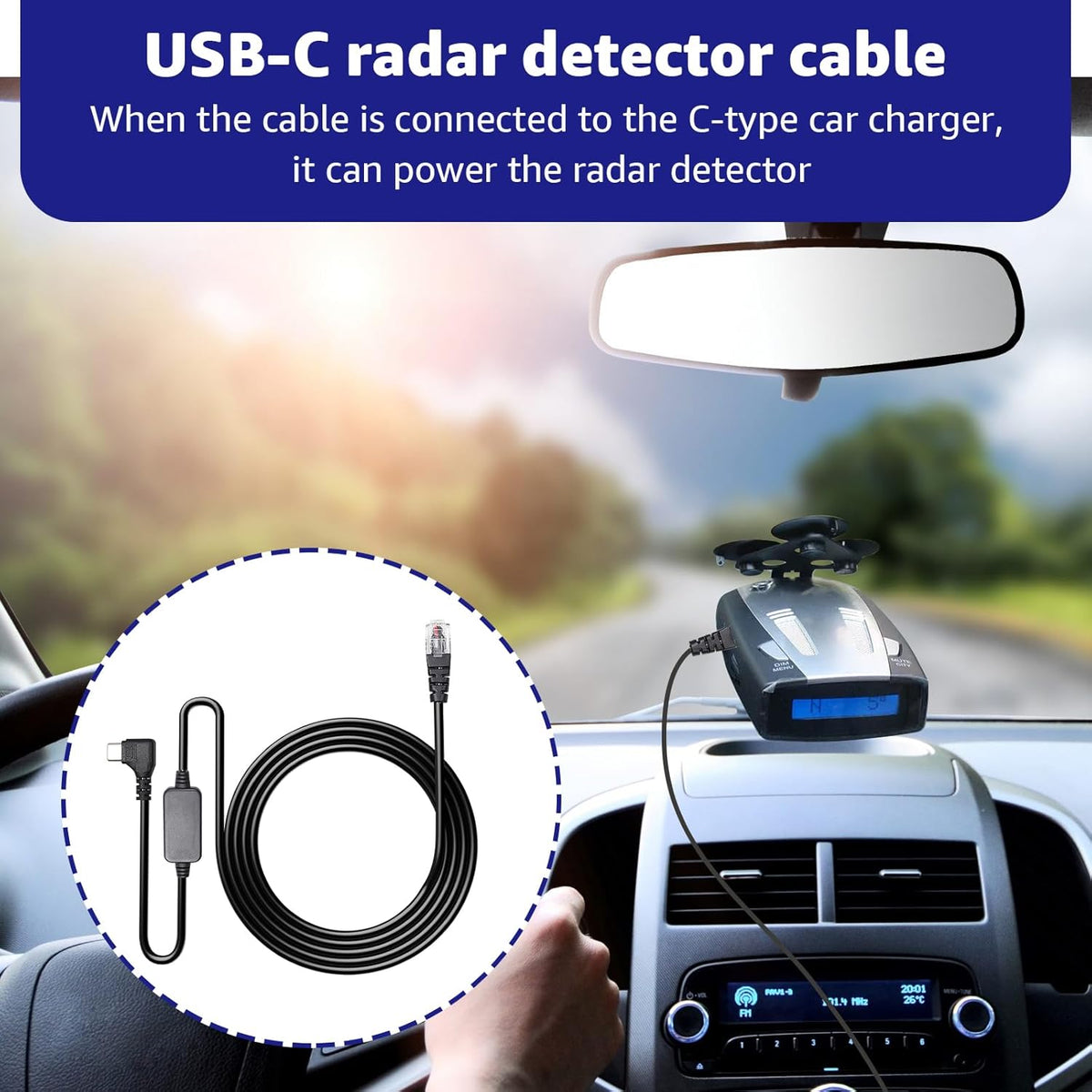 USB-C to RJ11 Plug Cable,Radar Detector Cable for Uniden R1 R3 R7 Escort MAX360 Beltronics Cobra Passport 9500i Radenso XP etc(9.84FT)