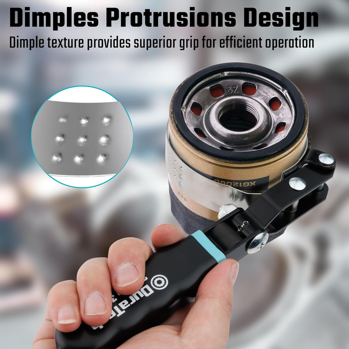 DURATECH Small Swivel Oil Filter Wrench，5 Gear Adjustment Oil Filter Removal Tool Fits Filters 2-3/4" to 3-1/4", Perfect for Car Repair Tools