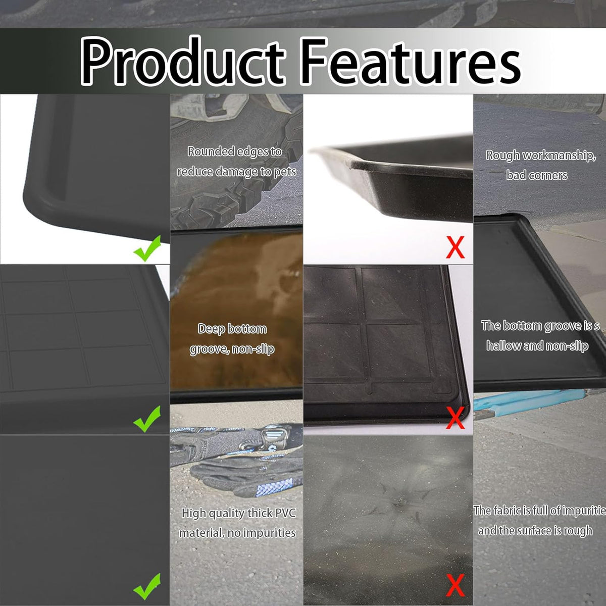 6Pcs Auto Oil Drip Pan Extra Large Oil Drip Pan for Under Car to Keep Garage Floor Show Room Driveway Safe and Clean(35.4 x 24 x 1.6 inch) (6PCS)