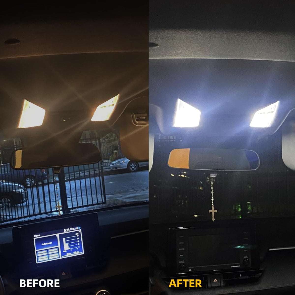 EASY EAGLE LED Interior Car Lights for Toyota-RAV4-2016-2022: 8 Piece Kit White LED Light Bulbs - Super Bright 6000K + Install Tool