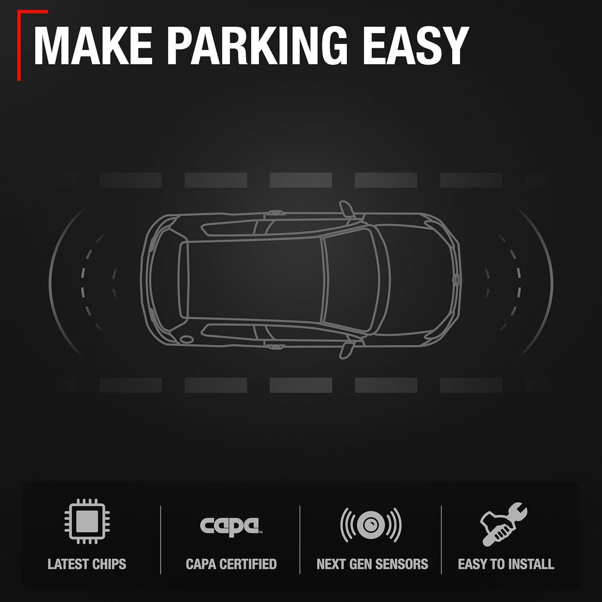T1A Car Parking Sensors, 4 Pieces - Compatible with 2017-2019 Ford Escape - Front or Rear Bumper Parking Aid Sensor, Backup Reverse Parking Assist Kit - OEM EM2Z15K859C, 684-106, FO1078101
