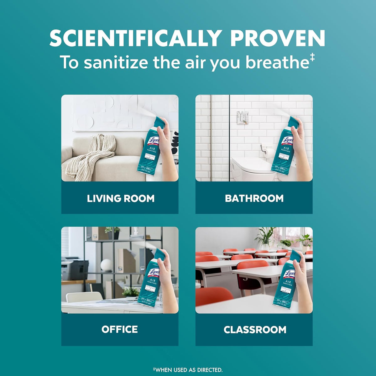 Lysol Air Sanitizer Spray with Odor Eliminator for Home & Office, Sanitizing Spray, Air Freshener Alternative, Simple Fresh Scent, 10 oz (Pack of 3)