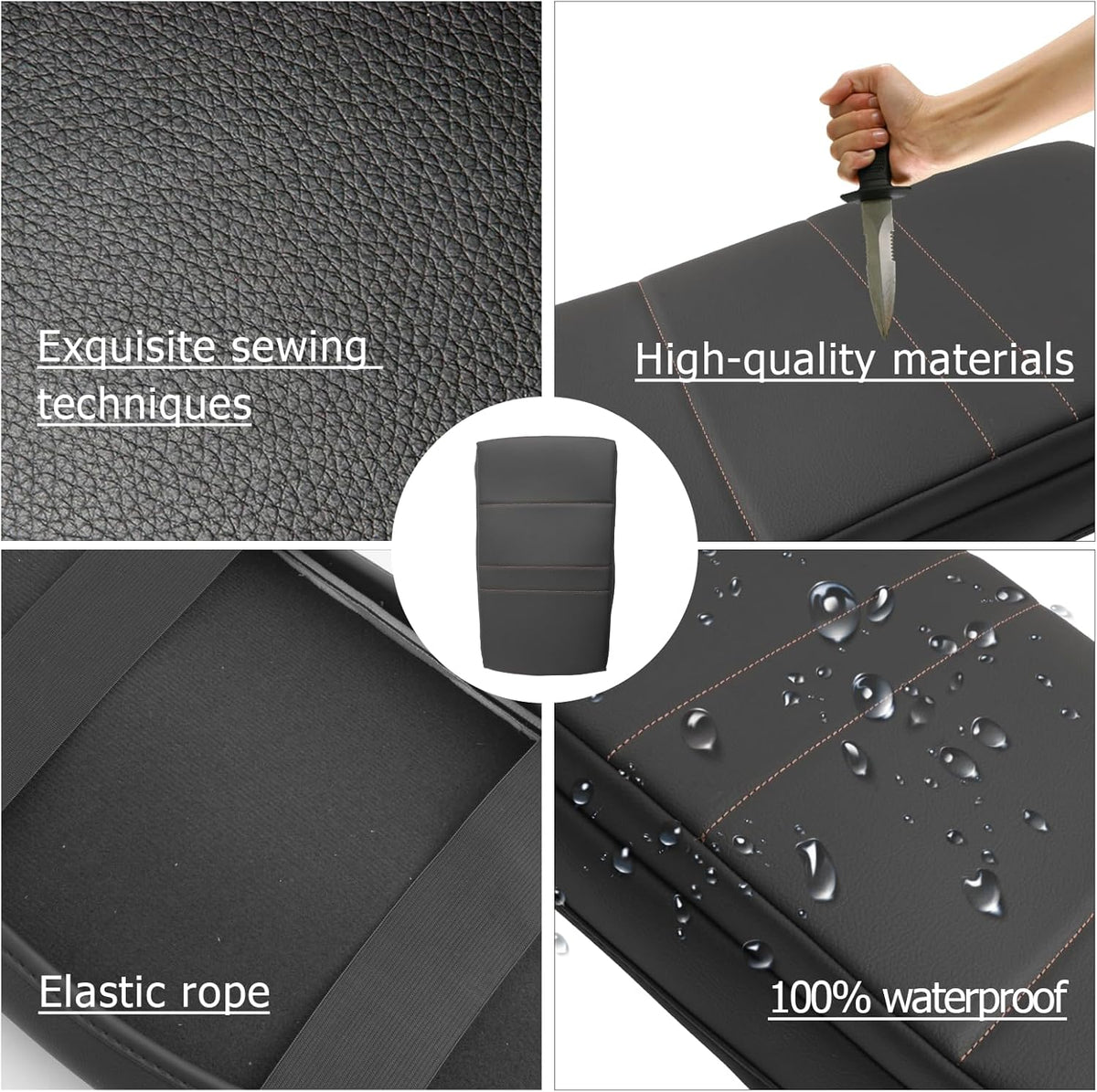 LUWU 2024 2025 Prologue Center Console Cover Compatible with 2024 2025 Honda Prologue Accessories 2025 Prologue EX/Touring/Elite Armrest Cover Center Console Pad Armrest Console Cover (Thick Black)