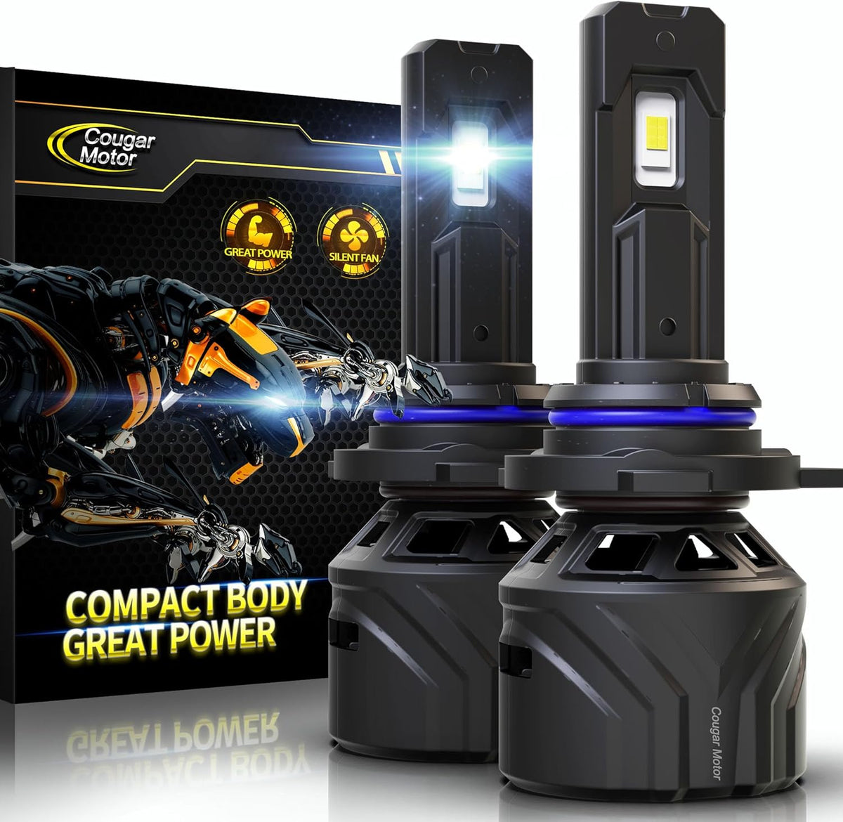Cougar Motor 9012 Bulbs, HIR2 Fog Lights 6500K White Non-Polarity 9012 Fog Bulb or Off-Road Use Plug and Play - Pack of 2