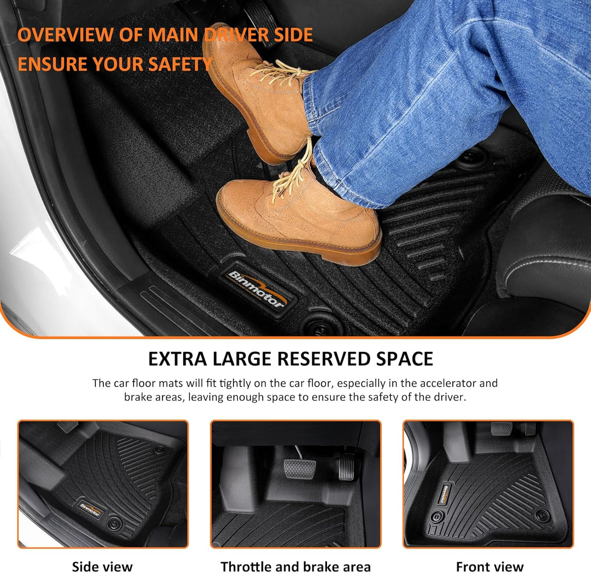Binmotor-Floor Mats & Cargo Liner for Mitsubishi Outlander 2022-2024 2025 SE丨SEL丨ES 丨SE 丨 Launch Edition丨Platinum Edition (Excludes PHEV and Sport Versions), All Weather Outlander Accessories