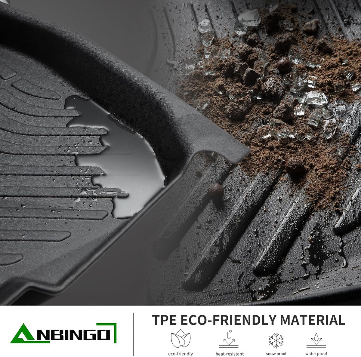 ANBINGO®Floor Mats for Camry AWD 2020-2024 (Only for Camry AWD All Weather Camry Floor Liner Protection TPE Waterproof Non-Slip Camry Accessories (Not Fit for Hybrid or FWD)