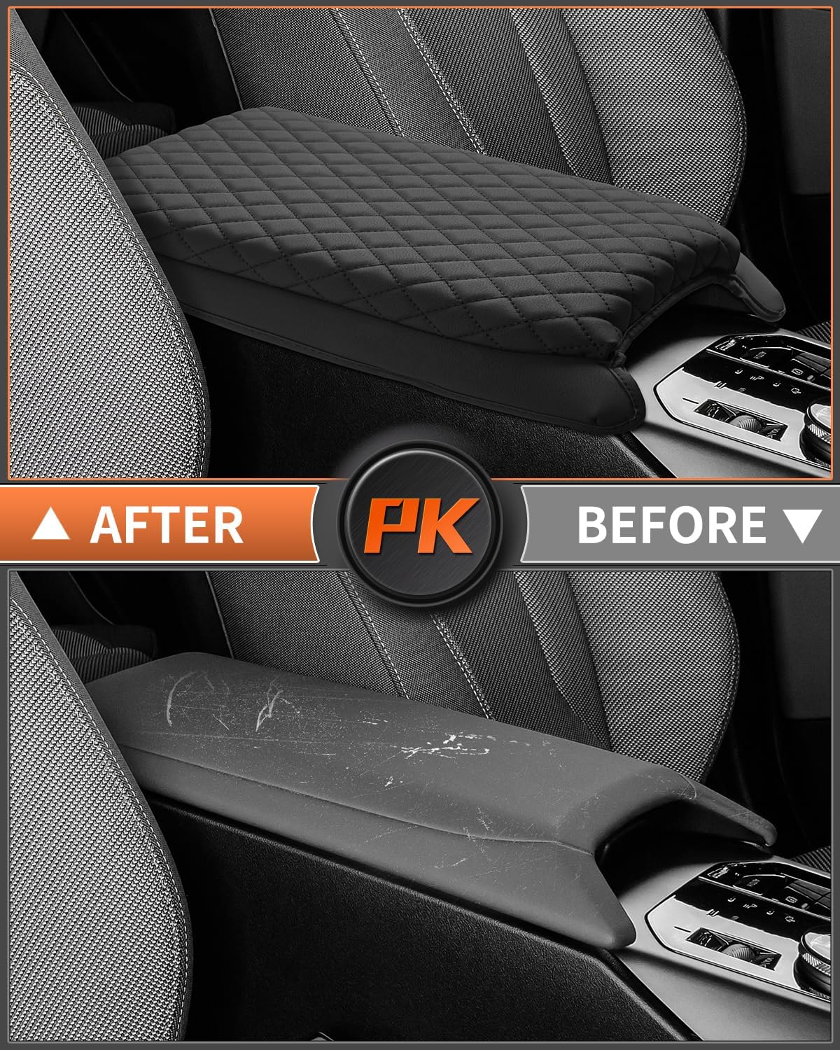 Shademax Custom for 2026 2025 BMW X3 Center Console Cover Armrest Cover for BMW X3 Arm Rest Cushion Pad Leather Middle Console Cover Armrest Seat Box Protector BMW X3 Accessories Anti-Scratch Black