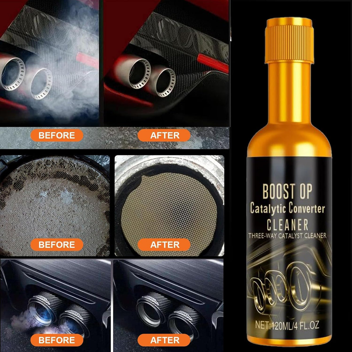 Catalytic Cleaner, Boost Up Catalytic, Boost Up Catalytic Converter Cleaner Auto Parts EngineFuel and Exhaust Pipe Cleaners,Fuel System Treatment Oil for Gas and Diesel Car (1PCS)