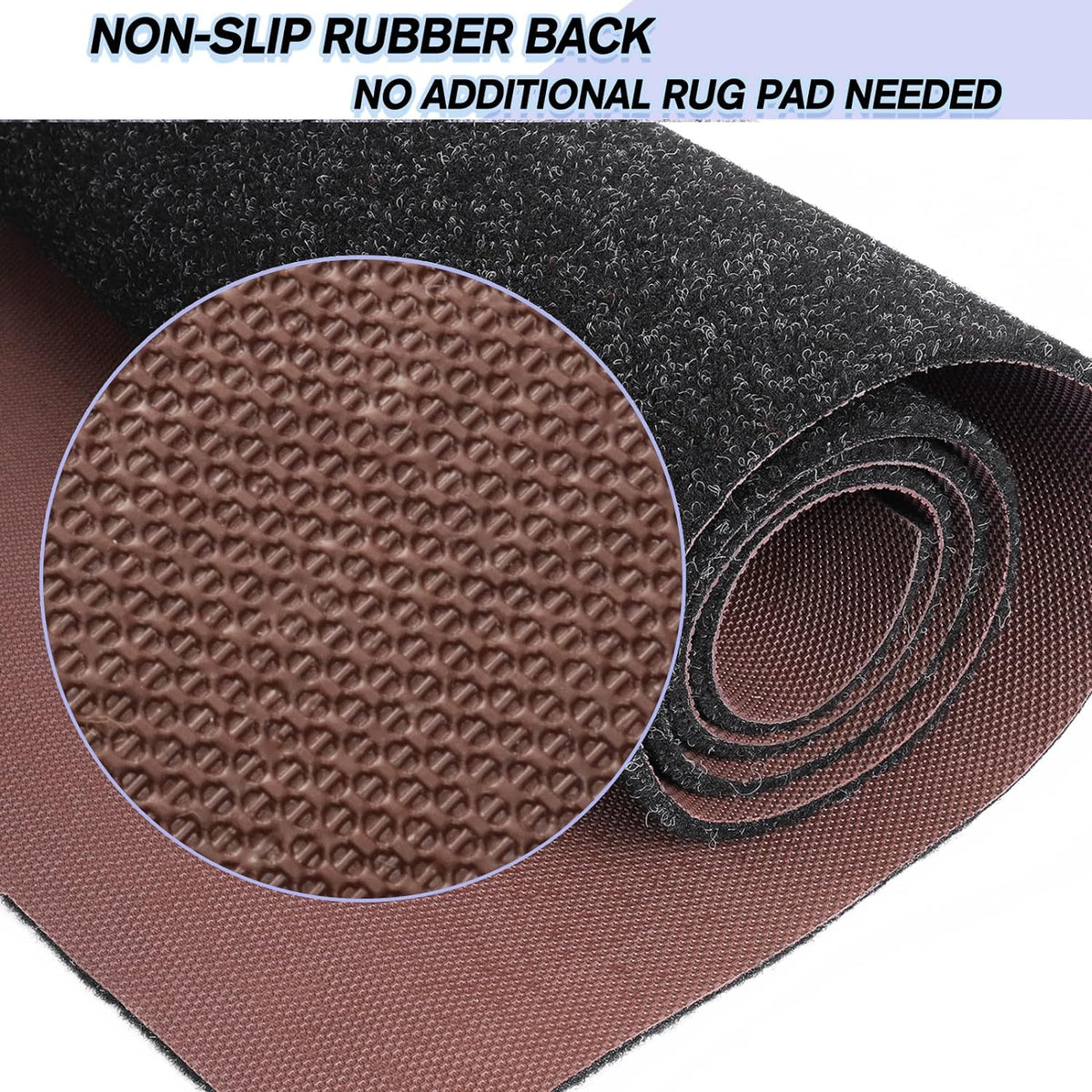 Custom Size Backed Non-Slip Area Rugs Runner, Easy Clean, Waterproof Runner Rugs for Hallway Entryway, Kitchen, Laundry, 4FT x 41FT, Black