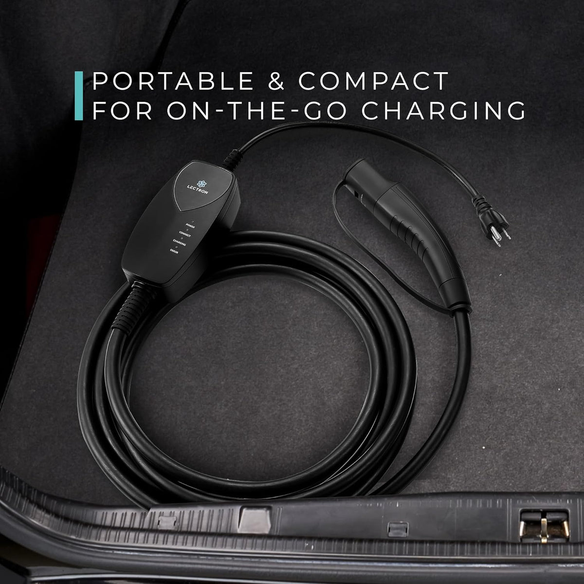Lectron Level 1 Tesla EV Charger (WiFi) with App Control - 120V, 12 Amp, & 16 ft Cord - Portable Charger for Tesla EVs with NEMA 5-15 Plug - Compatible with All Tesla Model S, 3, X, Y & Cybertruck
