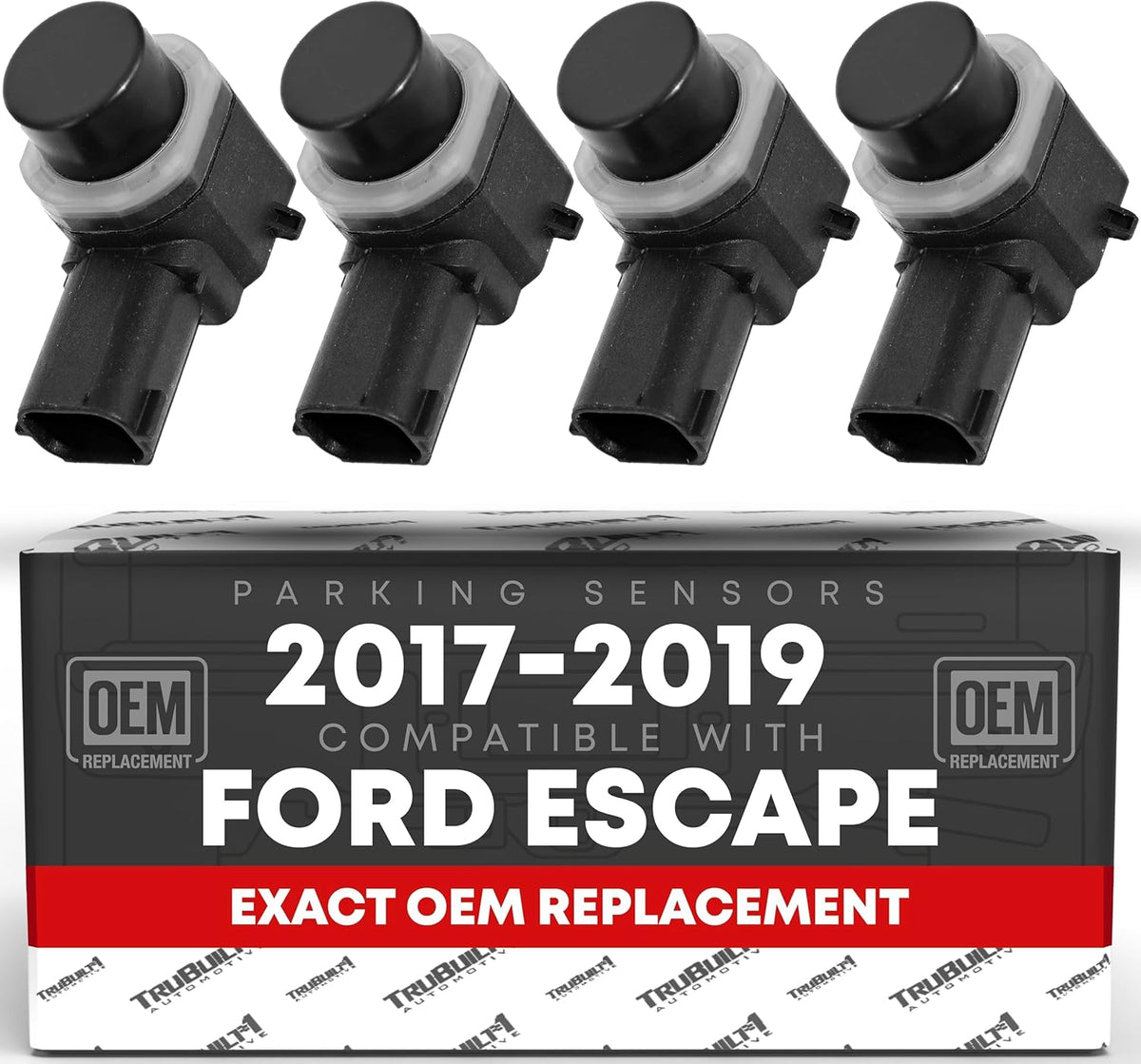 T1A Car Parking Sensors, 4 Pieces - Compatible with 2017-2019 Ford Escape - Front or Rear Bumper Parking Aid Sensor, Backup Reverse Parking Assist Kit - OEM EM2Z15K859C, 684-106, FO1078101