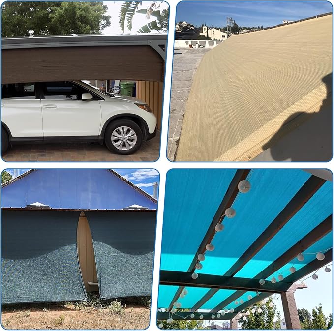 TANG Sun Shade Fabric Roll 8'x64' Shade Cloth for Garden Brown HDPE Mesh Shading Pergola Cover Replacement Canopy, 95% Blockage Sunshades for Outdoor Patio Backyard Plant