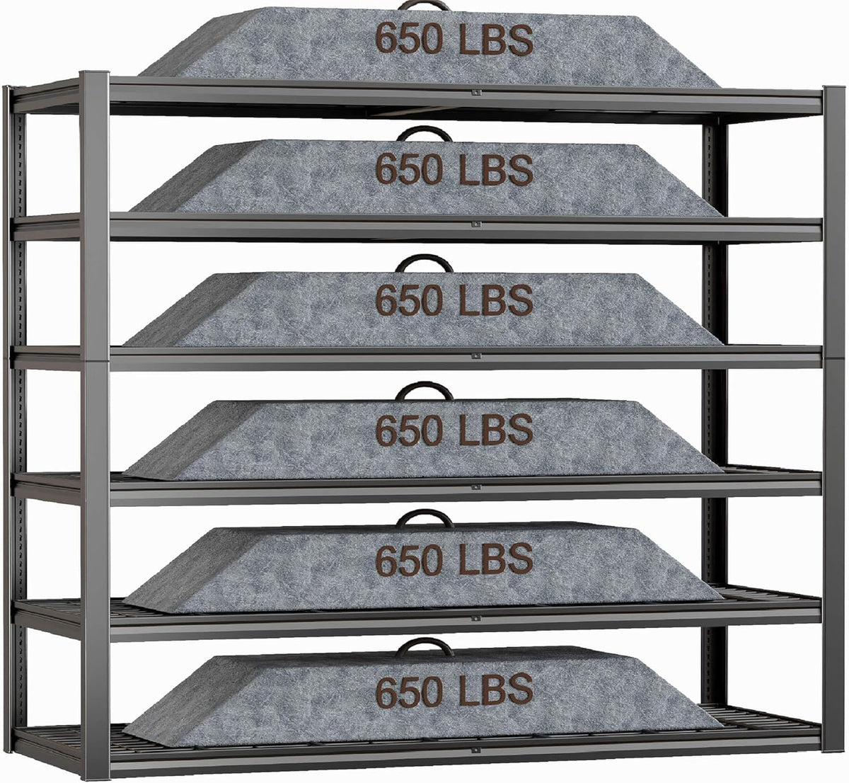 60" Wide Heavy Duty Garage Shelving Adjustable 6 Tier Garage Storage Shelves 3900LBS Metal Shelving Unit Industrial Utility Shelf, 84" H x 60" W x 24" D, 2 Pack