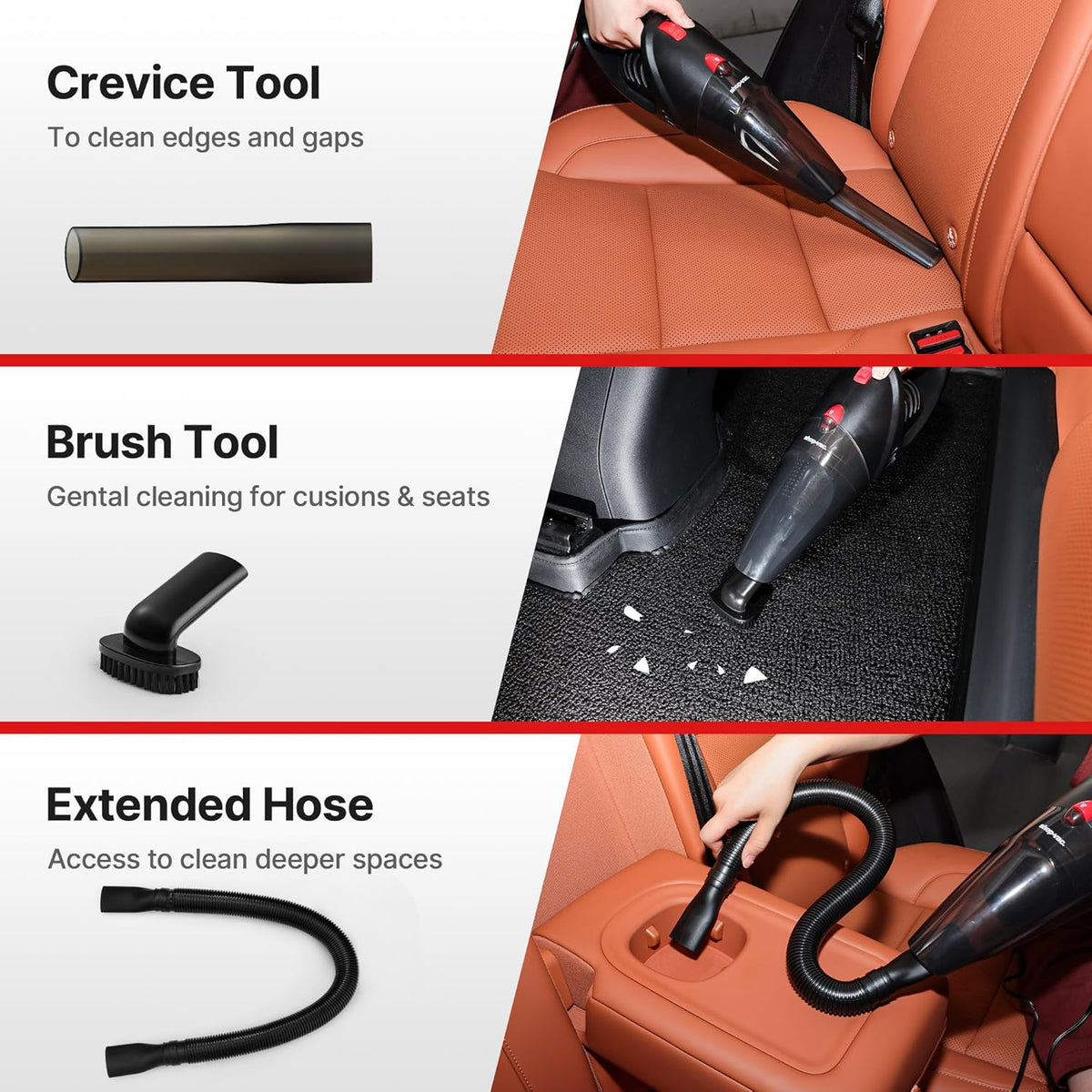 Shop-Vac 12V Car Vacuum - Portable Vacuum Cleaner with 7000Pa Powerful Suction, 16Ft Corded Handheld Car Vac & Storage Bag, Cigarette Lighter Plug, for Deep Interior Detail Cleaning