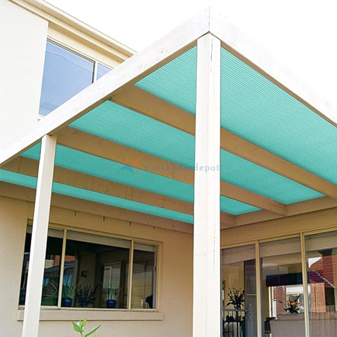 TANG Sun Shade Fabric Roll 8'x9' Shade Cloth for Garden Turquoise Green HDPE Mesh Shading Pergola Cover Replacement Canopy, 95% Blockage Sunshades for Outdoor Patio Backyard Plant